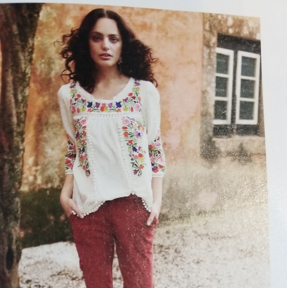 Anthropologie Vanessa Virginia pom pom peasant top - Picture 8 of 8